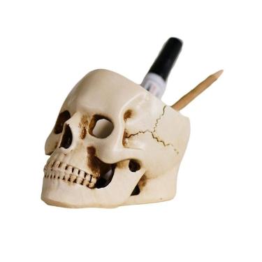 Imagem de Porta-canetas Skull Resin Gothic Style Organizer