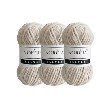 Imagem de Fio de veludo macio chenille para crochê super volumoso 3 x 100 g (3 x 74,3 jardas) fio cobertor de bebê para tricô Amigurumi