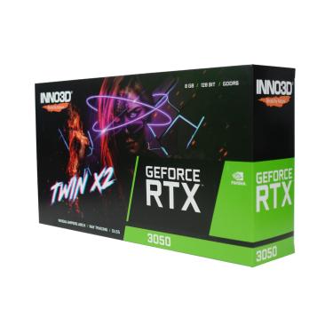 Imagem de Placa de Vídeo RTX 3050 8GB GDDR6 Inno3D Twin X2 N3052-08D6-1711VA41 BOX IF