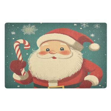 Imagem de STAYTOP Lindo tapete de porta de Papai Noel, entrada externa, 81 x 50 cm, tapete de boas-vindas ao ar livre/interno, tapetes de banho fofos, capacho frontal antiderrapante para entrada, pátio, áreas