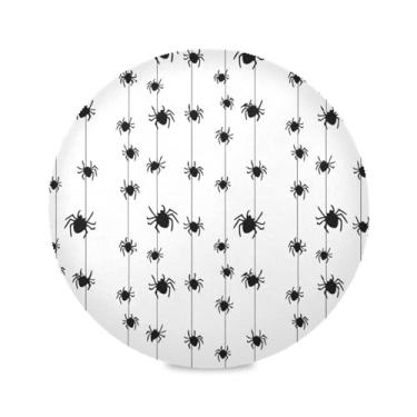 Imagem de Wassud Jogo americano aranhas pretas tapetes de mesa redondos para cozinha e jantar tapetes laváveis resistentes ao calor decoração de mesa 39 cm