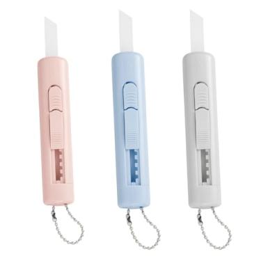 Imagem de Mini cortador de papel de cerâmica, cortador magnético com lâminas de cerâmica de segurança, pacote com 4 para papelão e embalagens de alimentos, seguro para crianças a partir de 14 anos e uso no