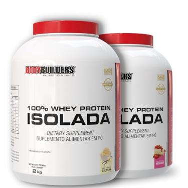 Imagem de Kit 2x Whey Protein 100% Isolada Baunilha e Morango 2kg - Bodybuilders