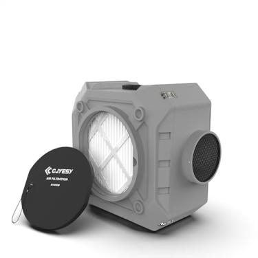 Imagem de CJYESY Purificador de ar, purificador de ar com filtragem de 3 estágios, máquina de ar negativo empilhável para uso industrial e comercial, limpador de ar resistente com filtro HEPA/carvão ativado