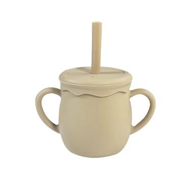 Imagem de Copo de silicone de orelha dupla A 200 ml + tampa + canudo