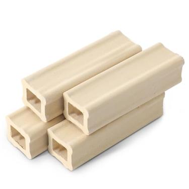 Imagem de Nuanchu Pacote com 4 postes de estufa de alta alumina suportes quadrados de prateleira de cerâmica para fornos de alta temperatura Postes de queima resistentes (12 x 2,5 cm)