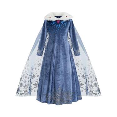 Imagem de Fantasia De Princesa Elsa Frozen Para Meninas Com Manga Longa Para Hal