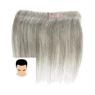 Imagem de Peruca Masculina De Cabelo Humano Remy Branco De 6 Polegadas Com Base 