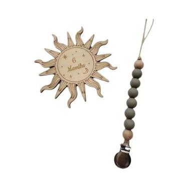 Imagem de Clipe De Chupeta De Silicone Cor Madeira Para Bebê, Mordedor Infantil,