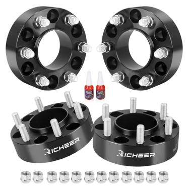 Imagem de Richeer Espaçadores de roda centralizados de cubo de 1,5 polegadas 6x5,5 para Tacoma Tundra Sequoia GX J250 LX600 2024 2025, 4 peças forjadas 6 x 139,7 mm com pinos de 14 x 1,5 e furo central de 95,2