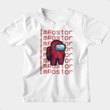 Imagem de Camiseta Infantil Algodão Personalizada Among Us Impostor - Techmalhas