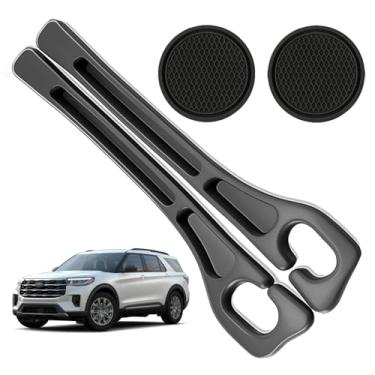 Imagem de POSPICE Organizador de enchimento de lacunas de assento de carro compatível com acessórios Ford Explorer Bloqueador de plugue de lacuna de assento com slot de armazenamento antiderrapante suporte de