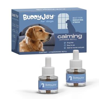 Imagem de BUDDYJOY Refis de difusor calmante para cães – Fórmula de longa duração de 30 dias com feromônios para alívio do estresse, relaxamento e redução da ansiedade em cães, fácil de usar – (2 refis)