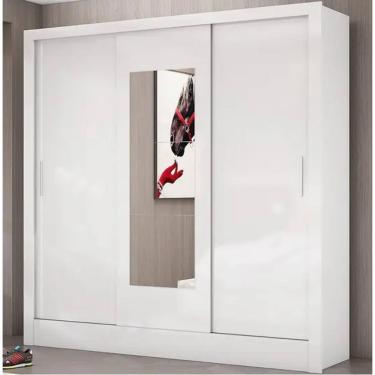 Imagem de Guarda Roupa Dubaí Com Espelho Branco - Carioca Móveis