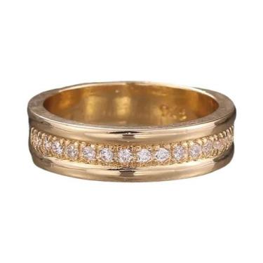 Imagem de Anel De Eternidade Redondo Em Ouro E Prata Para Mulheres, Joias De Lux