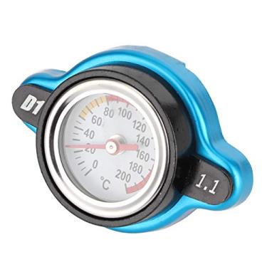 Imagem de Cosiki Tampa Termostática do Radiador Tampa à Prova de Vazamentos de para Melhor Desempenho de Resfriamento, para Carros Universais, Liga de Alumínio + Borracha de Silicone Escuro + Preto 1 X