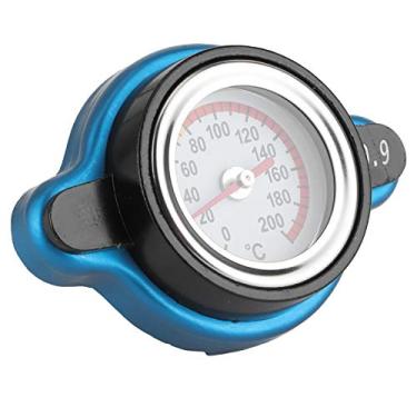 Imagem de Cosiki Tampa Termostática do Radiador Tampa à Prova de Vazamentos de para Melhor Desempenho de Resfriamento, para Carros Universais, Liga de Alumínio + Borracha de Silicone Escuro + Preto 1 X