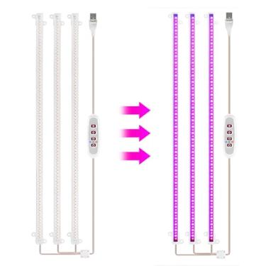 Imagem de Tiras de Luz Crescimento para Plantas LED 6 2W 126LED Lâmpada com Timer 12H 16H 5 Níveis Brilho Ajustáveis Estufa Hidropônica Suculenta 3 Barras