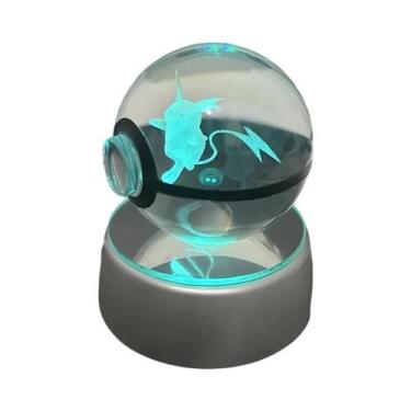 Imagem de Lâmpada LED 3D Cristal Pokémon POKE BALL Com Figuras De Brinquedo Sniv