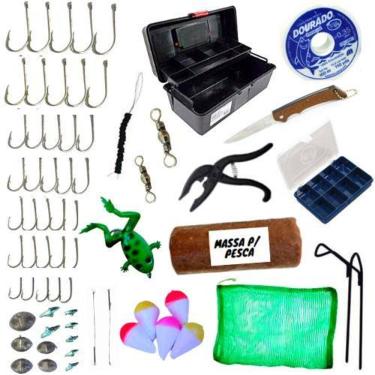 Imagem de Maleta Pesca Com Acessórios Kit De Pescaria Linha Anzol