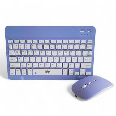 Imagem de Kit Teclado E Mouse Sem Fio A6732 Roxo Ultra Fino