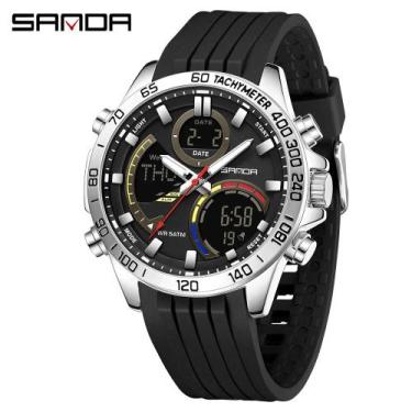 Imagem de Relógio Esportivo Digital Masculino 5ATM À Prova D'Água Com Duplo Disp