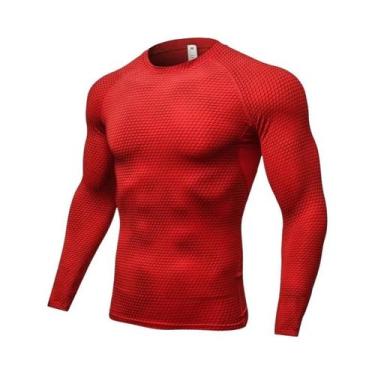 Imagem de Camiseta De Treino Masculina De Secagem Rápida, Manga Longa, Para Fitn