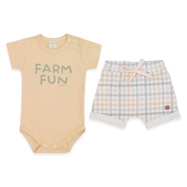 Imagem de Conjunto Infantil Menino Body/Shorts Amarelo FARM Mini & Co-Masculino