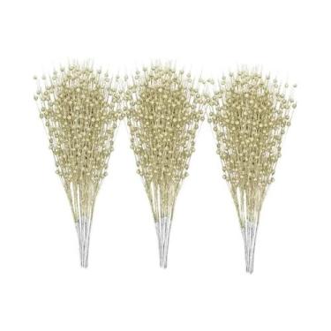 Imagem de Buquê De Flores Artificiais Glitter Berry Para Decoração De Árvore De 