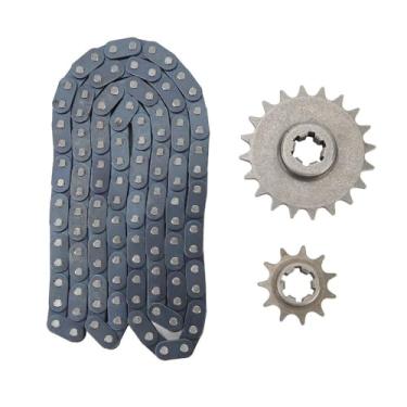 Imagem de Kit - Corrente de transmissão resistente de 116 elos com rodas dentadas de aço 20T e 11T, substituição de transmissão de energia para Go Kart, Mini Moto, Scooter e ATV