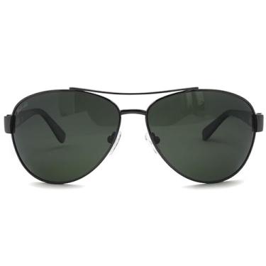 Imagem de SunCristal Óculos de sol masculino polarizado aviador para homens mulheres pesca condução óculos de sol armação de metal proteção UV400, Armação cinza + lente verde, 65-14-130