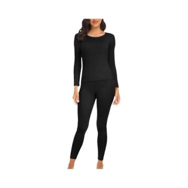Imagem de Conjunto De Roupa Térmica Feminina: Camiseta E Calça Longa Para Clima 