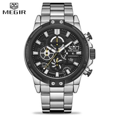 Imagem de Relógio Masculino Megir 2108 à Prova D'água Prata