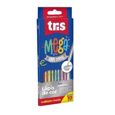 Imagem de Lápis De Cor Tris Mega Soft Color Metálico 10 Cores