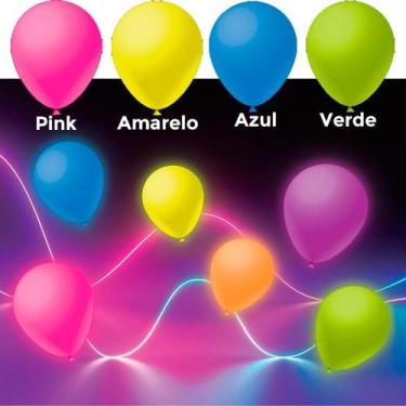 Imagem de 25 Bexigas Balão Neon n9 Decoração Festa Neon mais brilho - Balões Joy