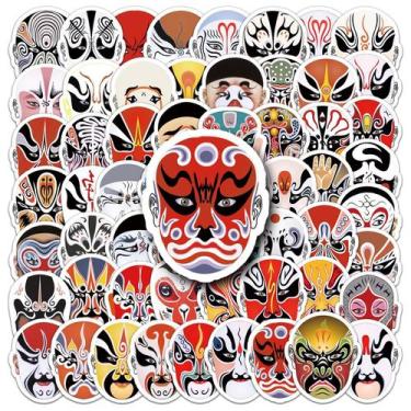 Imagem de Pacote de adesivos com tema de ópera chinesa de Pequim, 60 unidades - 