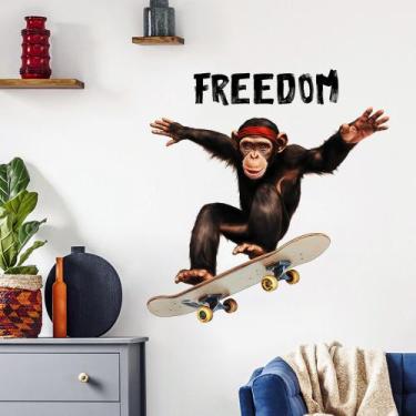 Imagem de Adesivos de parede Skateboarding Gorilla PVC Freedom 40x40cm - yiweisa