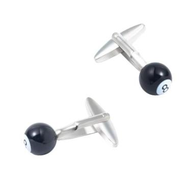 Imagem de Cufflinks pretos de 8 bolas para homens em liga leve 13g - yiweisai