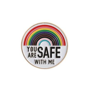 Imagem de Broche Pin Alloy Enamel Round Rainbow 4x4cm - Genérico - Yiweisai