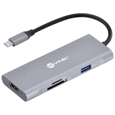 Imagem de Hub Usb Tipo C - Type C 7 Em 1 Com 3 Usb 3.0 + Leitor...