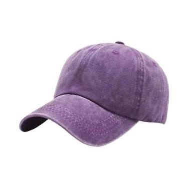 Imagem de Boné Feminino Retrô De Verão Cor Sólida Com Aba Curva Estilo Vintage L