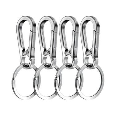 Imagem de Chaveiro De Metal Com Clipe Mosquetão 4 Peças Organizador De Chaves Pa