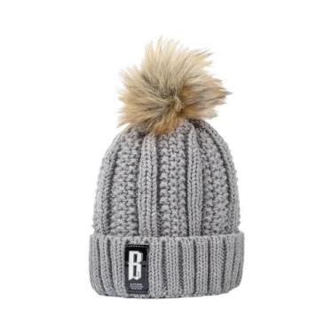 Imagem de Gorro De Lã Feminino Para Inverno Com Forro De Pelúcia E Pompom, Quent