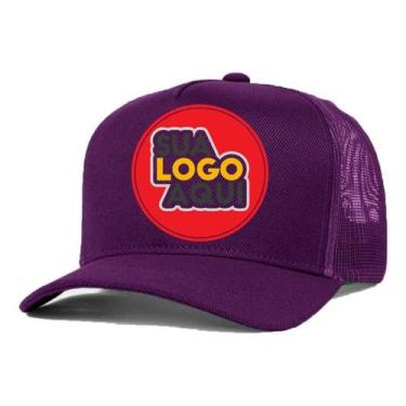 Imagem de Kit 5 Bonés Personalizados DTF Trucker Redinha Tela Aba Curva Cor:Roxo