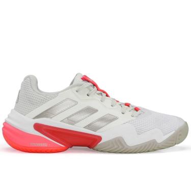Imagem de Tênis Adidas Barricade 13 - All Court - Branco Prata e Vermelho-Feminino