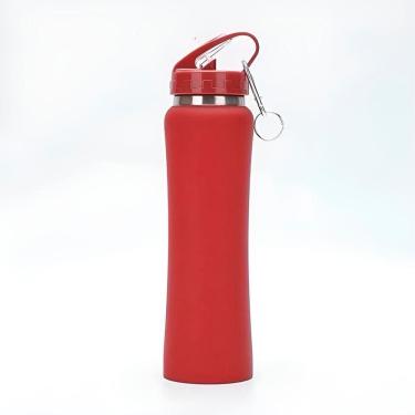 Imagem de Garrafa Térmica De Bico Canudo Chaveiro 750ml Aço Inox vermelho