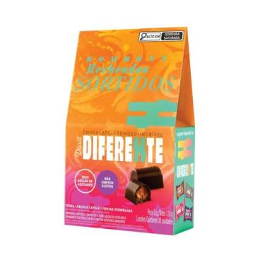 Imagem de Bombom Chocolate Zero Açúcar Recheado Sabores Sortidos Diferente Diatt