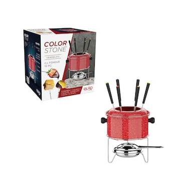 Imagem de Conjunto de Fondue Euro Home Colorstone Vermelho 10 Peças com Caçarola Antiaderente
