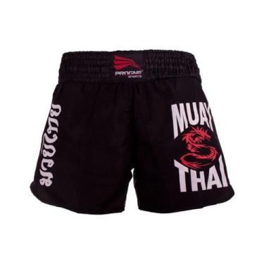 Imagem de Short calção muay thai luta feminino preto progne, G, Preto, Feminino