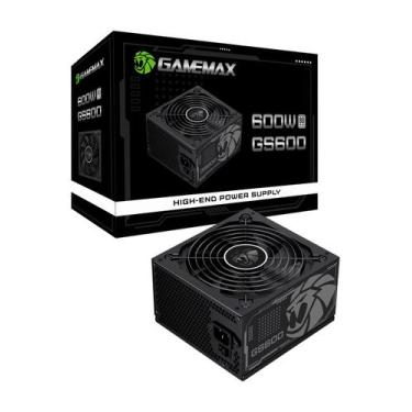 Imagem de Fonte Gamemax GS600, 600W, 80 Plus White, PFC Ativo, Black, Bivolt